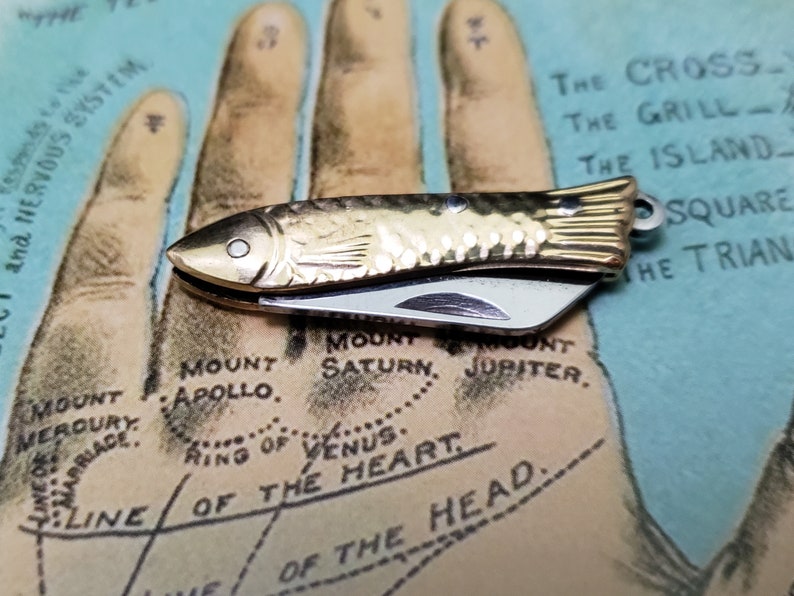 Miniature Fish Knife Tiny Retro Folding Brass Knife with Etsy
