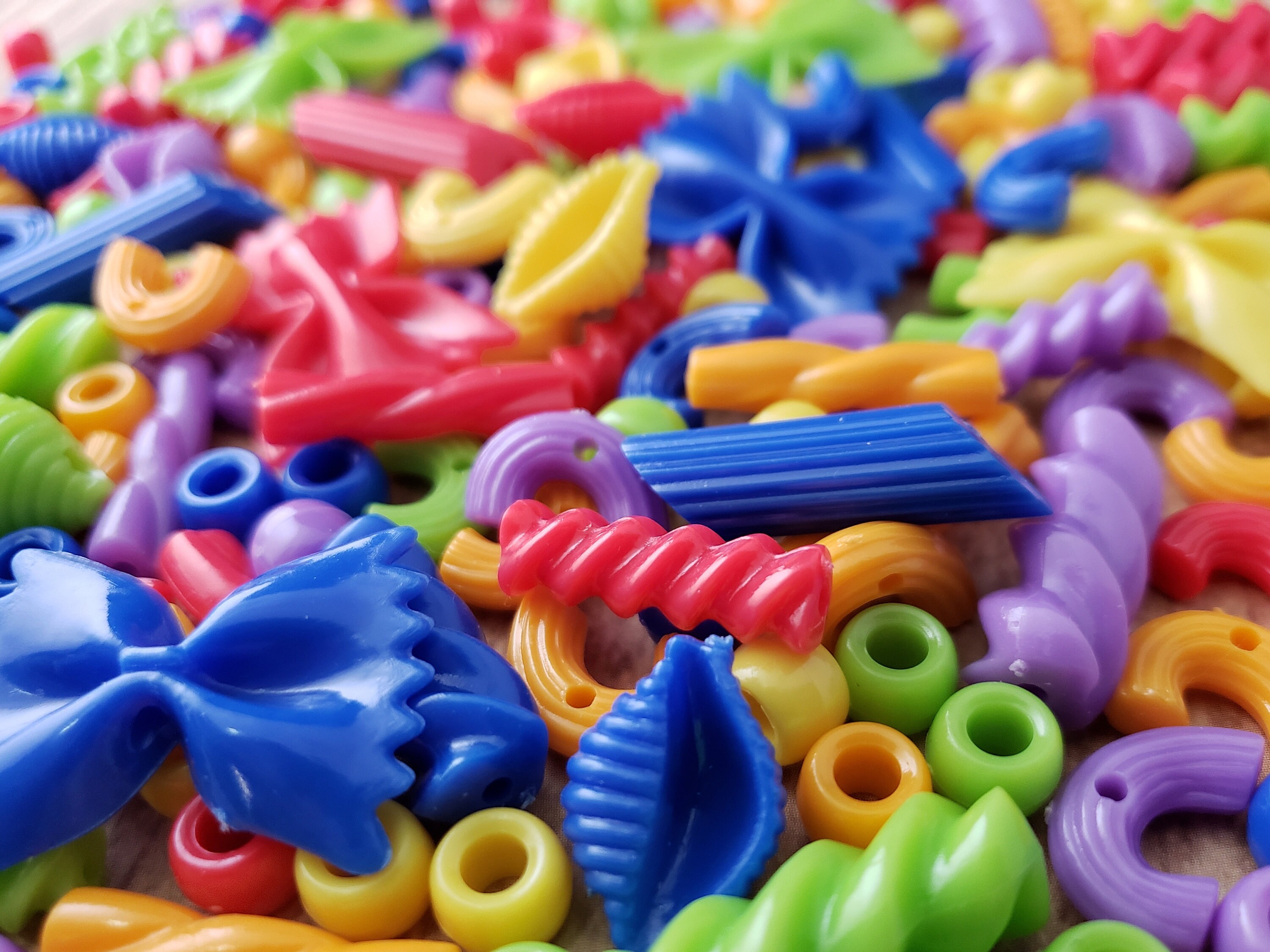 Vintage Plastic Pasta Beads 100 Noodle Mix Beads Etsy