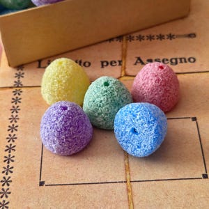 12 Vintage Plastic Gumdrop Beads Blowmold Fake Spice Drops Artificial Sugared Christmas Candy Faux Gumdrops