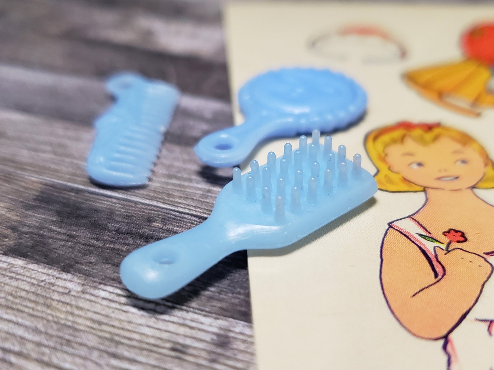 Vintage Miniature Plastic Vanity Set 3 Tiny Doll Accessories Etsy