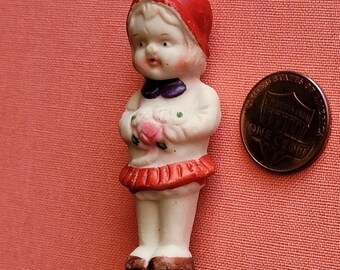 Vintage Bisque Penny Doll 2" Frozen Charlotte Japan