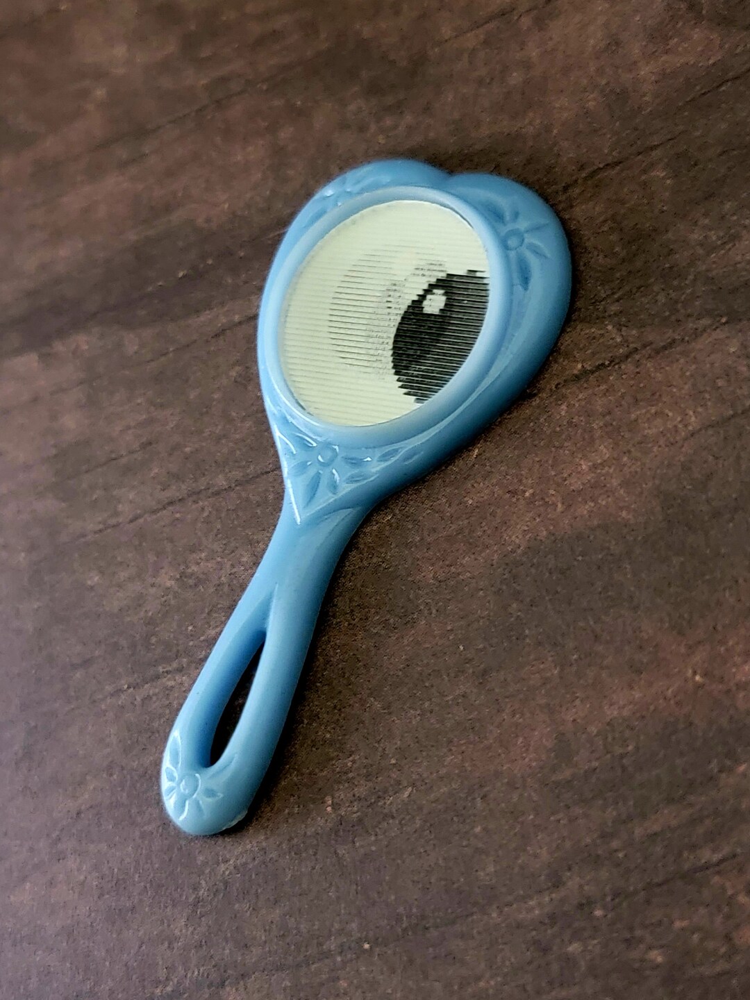 Vintage Miniature Plastic Hand Mirror Eye Flicker Lenticular Etsy