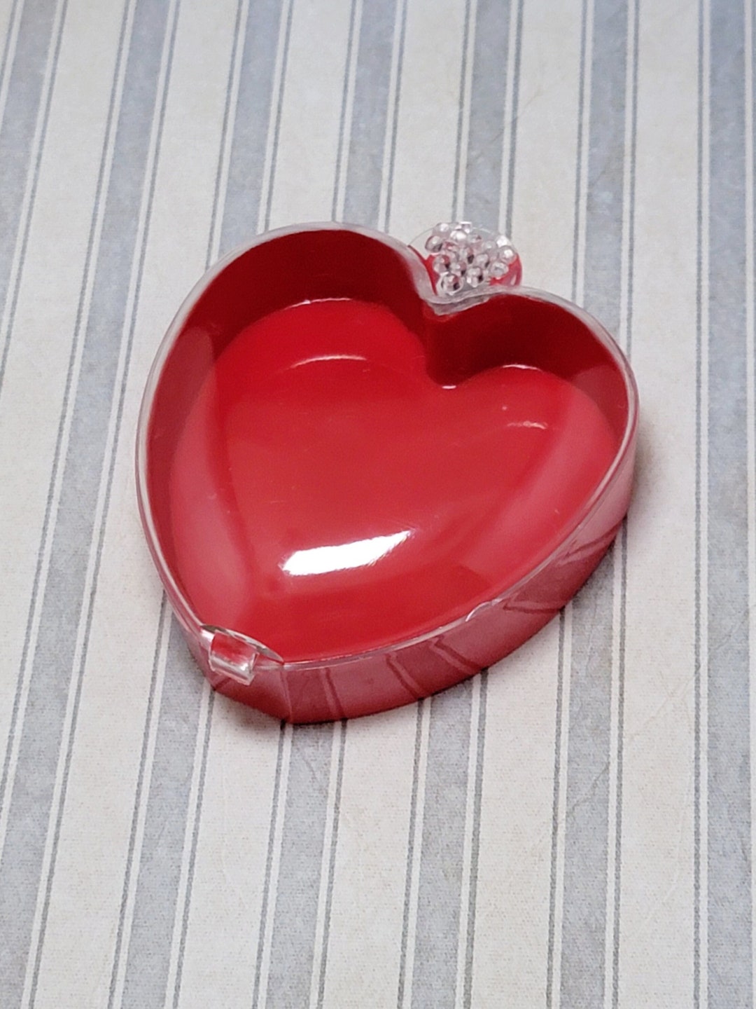 Vintage Plastic Red Heart Hindged Box Vintage Hard Plastic Etsy