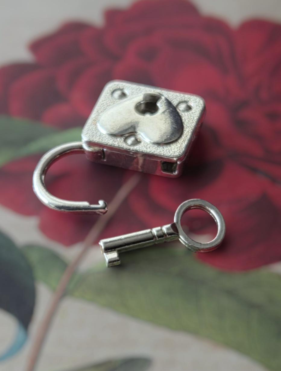 Mini Silver Plated Padlock Key Small Working Heart Journal Diary