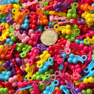 60 Acrylic Retro Cherry Charms (60pcs) Small Opaque Color Mix Fruit Charm Beads Plastic Cherries Jewelry Making .75&quot; Drops