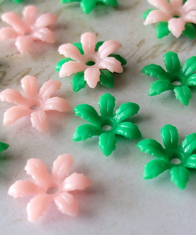 35 Vintage Plastic Stacking Flowers Hard Plastic Flower Etsy