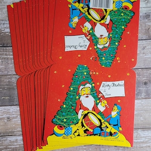 8 Vintage Stocking Header Cards (8pcs) Cardboard Cardstock Stocking Toppers Large Card Tops For Mesh Net Christmas Stockings Crafting