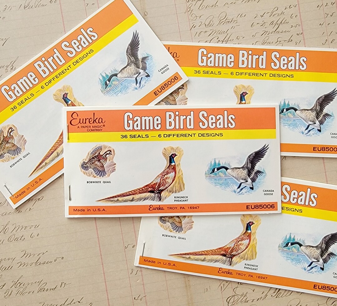 4 Vintage Eureka Game Bird Seals Complete Booklets Gummed Etsy
