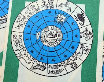 3 Vintage Zodiac Bookplates (3pcs) Gummed Paper Labels