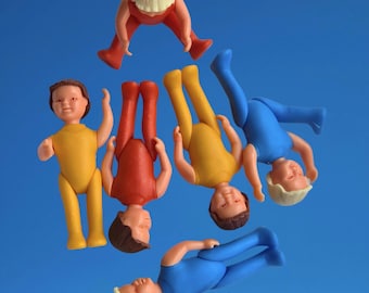 Vintage Bruder Miniature Dolls Posable Plastic German Toys Mini Doll Lot