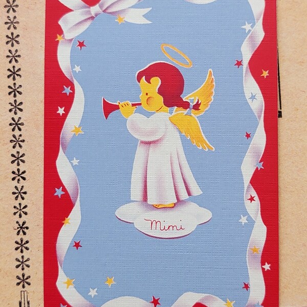 One Vintage Linen Swap Card (single card) Mimi Angel Playing Card