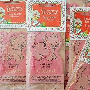 One Vintage Strawberry Shortcake Custard Cat Air Freshener with Aging (1pc)