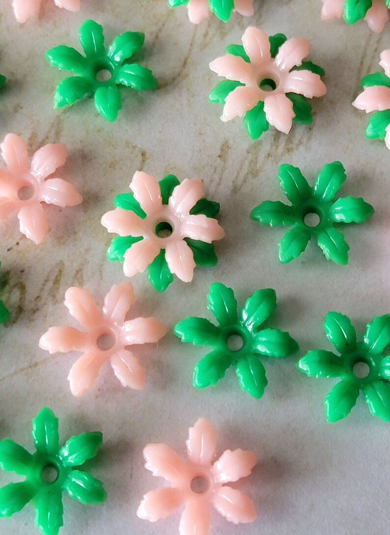 35 Vintage Plastic Stacking Flowers Hard Plastic Flower Etsy