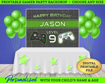 70.9 x 43.3 Inch Video Game Party Decoration Video Gaming Photo Backdrop Background Birthday Photo Banner Gamer Room Decor for Game Fans Video Gamer Party Decoration Supplies
