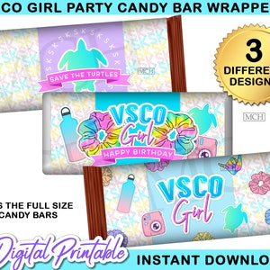 VSCO Girl Party Candy Bar Wrapper Labels, VscoGirl Birthday Vsco Party Favor Chocolate Treats, Digital Printable Instant Download DIY sksksk