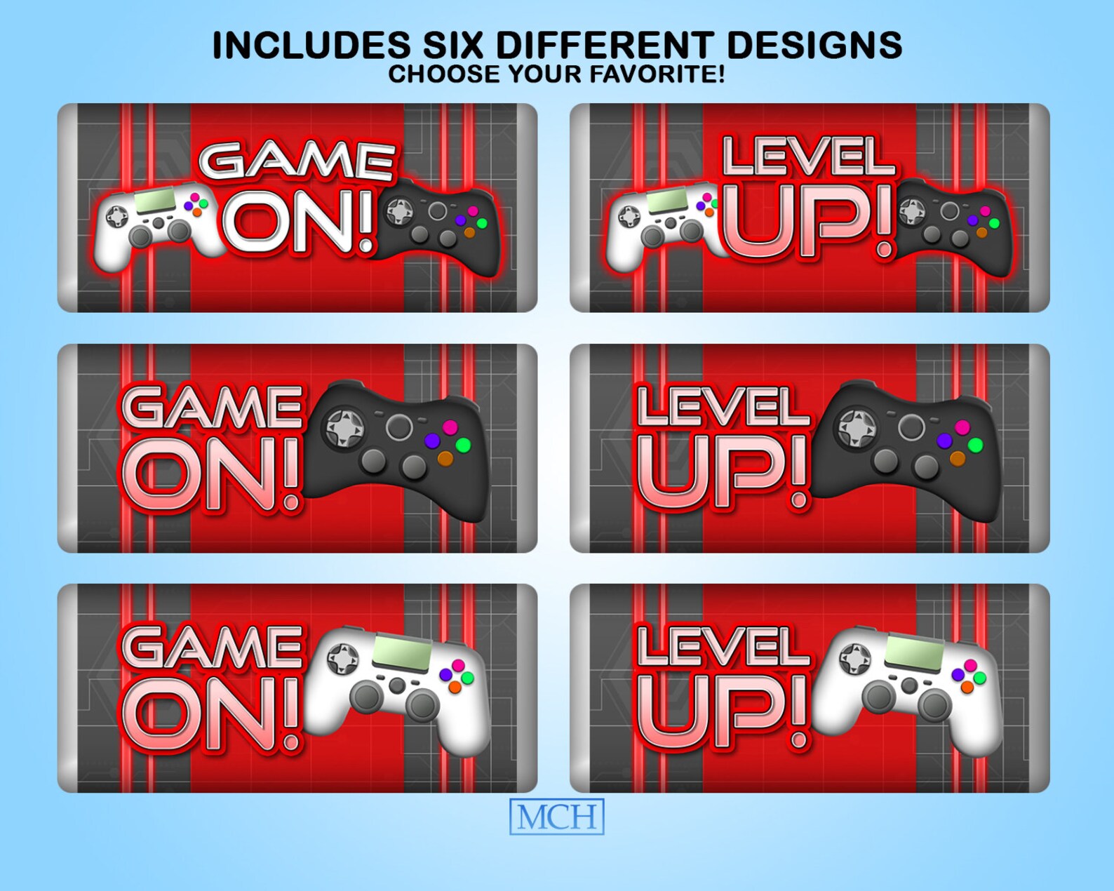 Gamer Party Candy Bar Wrapper Labels, Video Game Party Gaming Chocolate ...