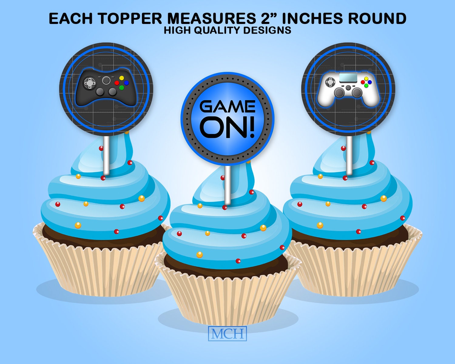 Gamer Party Cupcake Toppers Video Game Party Gaming Treat - Etsy UK