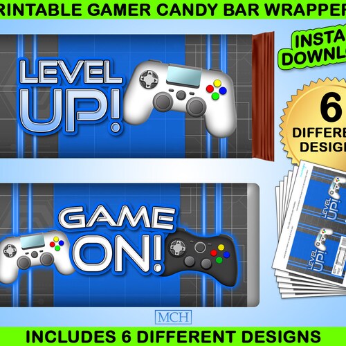 Gamer Party Labels Printable Video Game Cupcake Toppers Etsy