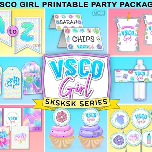 SALE! VSCO Girl Party Pack Bundle SkSkSk Series Decorations VscoGirl Birthday Vsco Package Set Decor Digital Printables Instant Download DIY