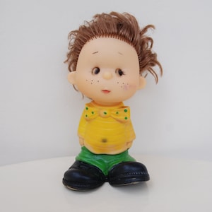 Vintage Rubber Boy Doll: USSR Neznayka Toy Collectible