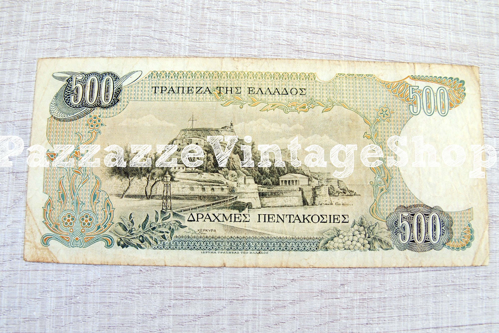 Vintage Paper Money Greek Old Money Banknote 500 Drachmes Etsy