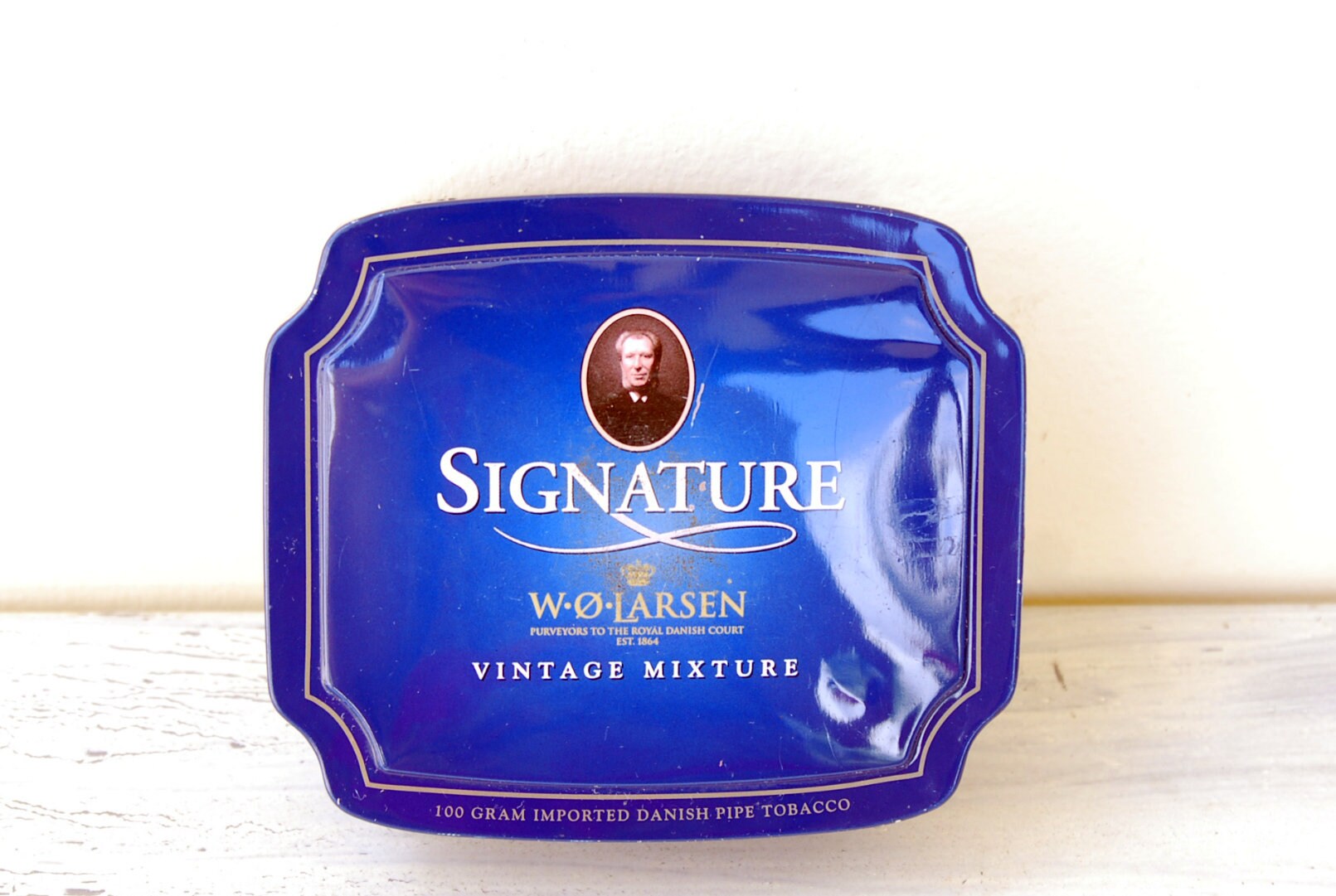 Blue Tin Box Collectible Tin Pipe Tobacco Tin Tobacco Storage Etsy