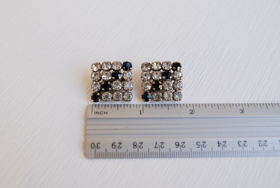 Vintage Diamond shape Art Deco clip on earrings 1… - image 10