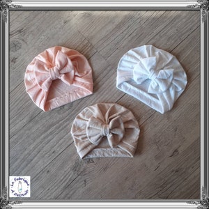 Turban bonnet printemps/été bébé fille nœud, buns ou tourbillon des la naissance à adulte image 1