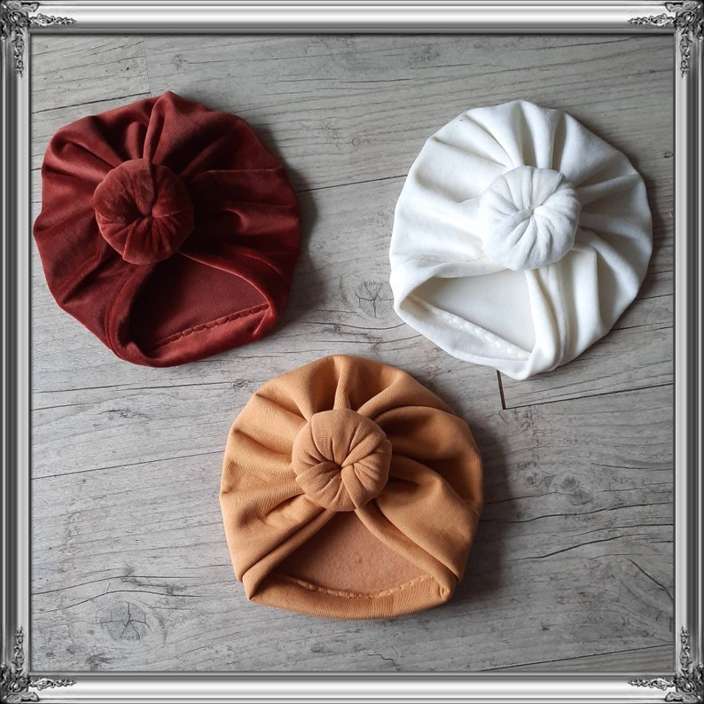 Turban bonnet brodé prénom personnalisé bébé, enfant, adulte noeud, buns ou tourbillon image 8