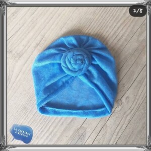 Turban bonnet printemps/été bébé fille nœud, buns ou tourbillon des la naissance à adulte image 6