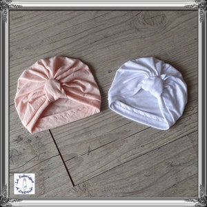 Turban bonnet simple bébé fille de la naissance à adulte Rose pale été