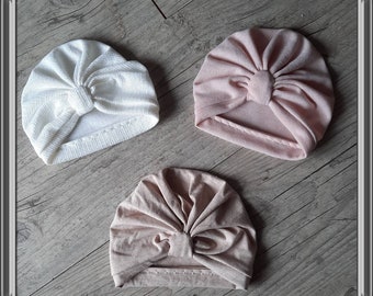 Simple baby girl turban hat from birth to adult