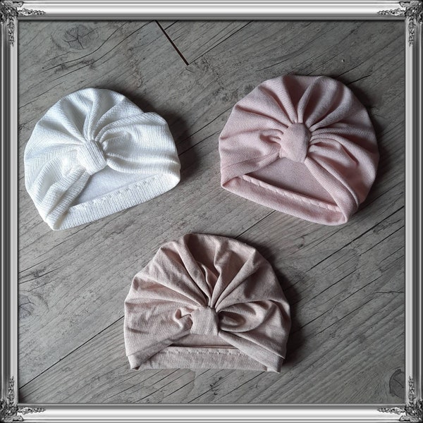 Turban bonnet simple bébé fille de la naissance à adulte