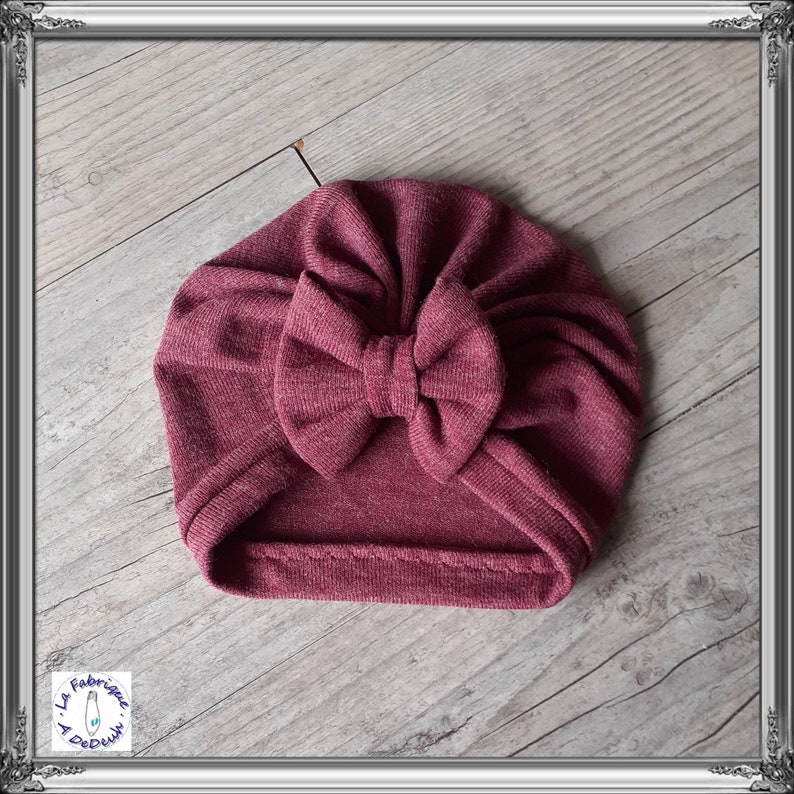 Turban bonnet bebe chaud fille nœud, buns ou tourbillon de la naissance à adulte image 5