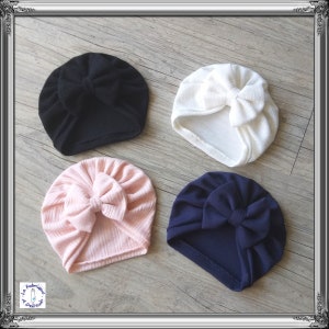 Turban warm baby girl hat knot, buns or swirl from birth to adult image 1