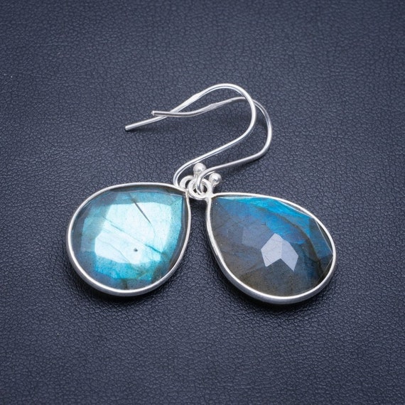 Natural Stone Earrings Natural Fiery LABRADORITE Sterling silver Earrings Handmade Earrings Sterling Silver Labradorite Artisan Earrings
