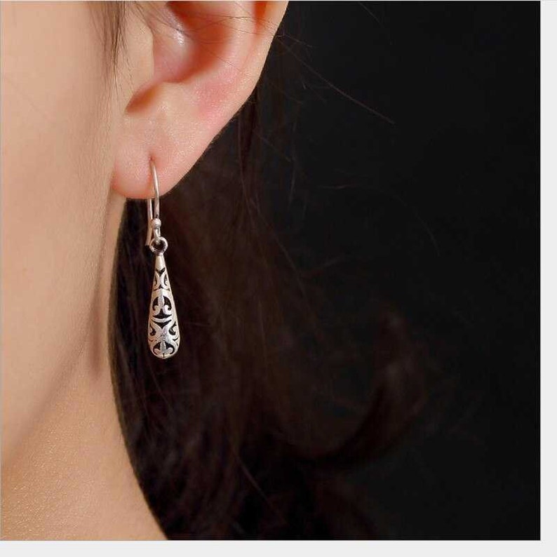 Extravagant Sterling Silver Earrings Genuine Solid 925 Water Drops Handmade Extravagant Sterling Silver Earrings Genuine Solid 925 Water Drops Handmade