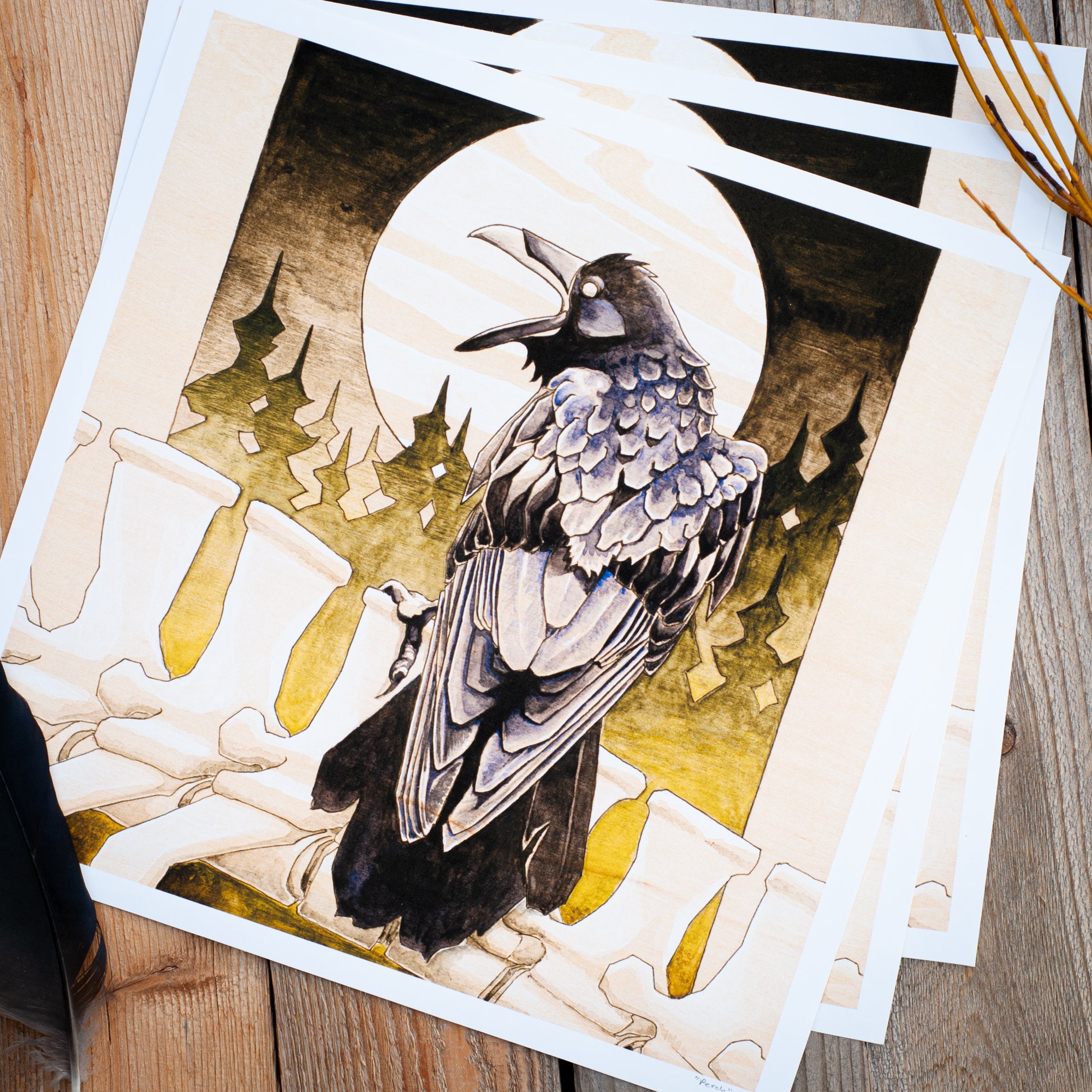 Perch / Print - Etsy
