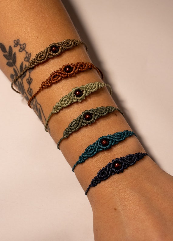 Bracelet Anklet With Stone in the Middle in Boho Hippie Style
