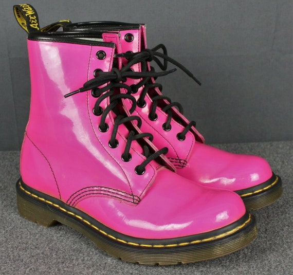 Dr. Martens 1460W Hot Pink Air Wave Soles Leather
