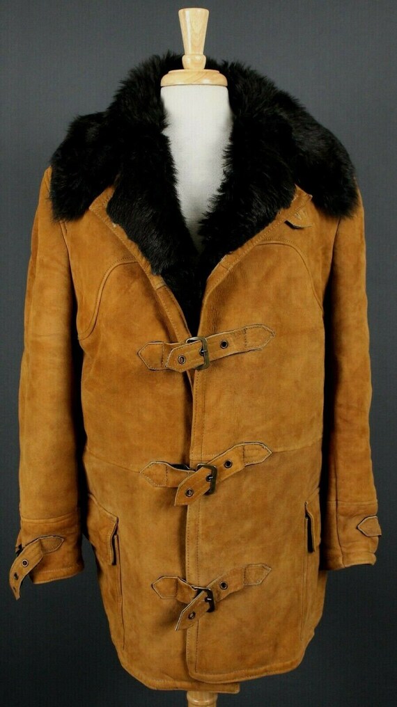 Vintage Sheplers Western Suede Leather Genuine Fur