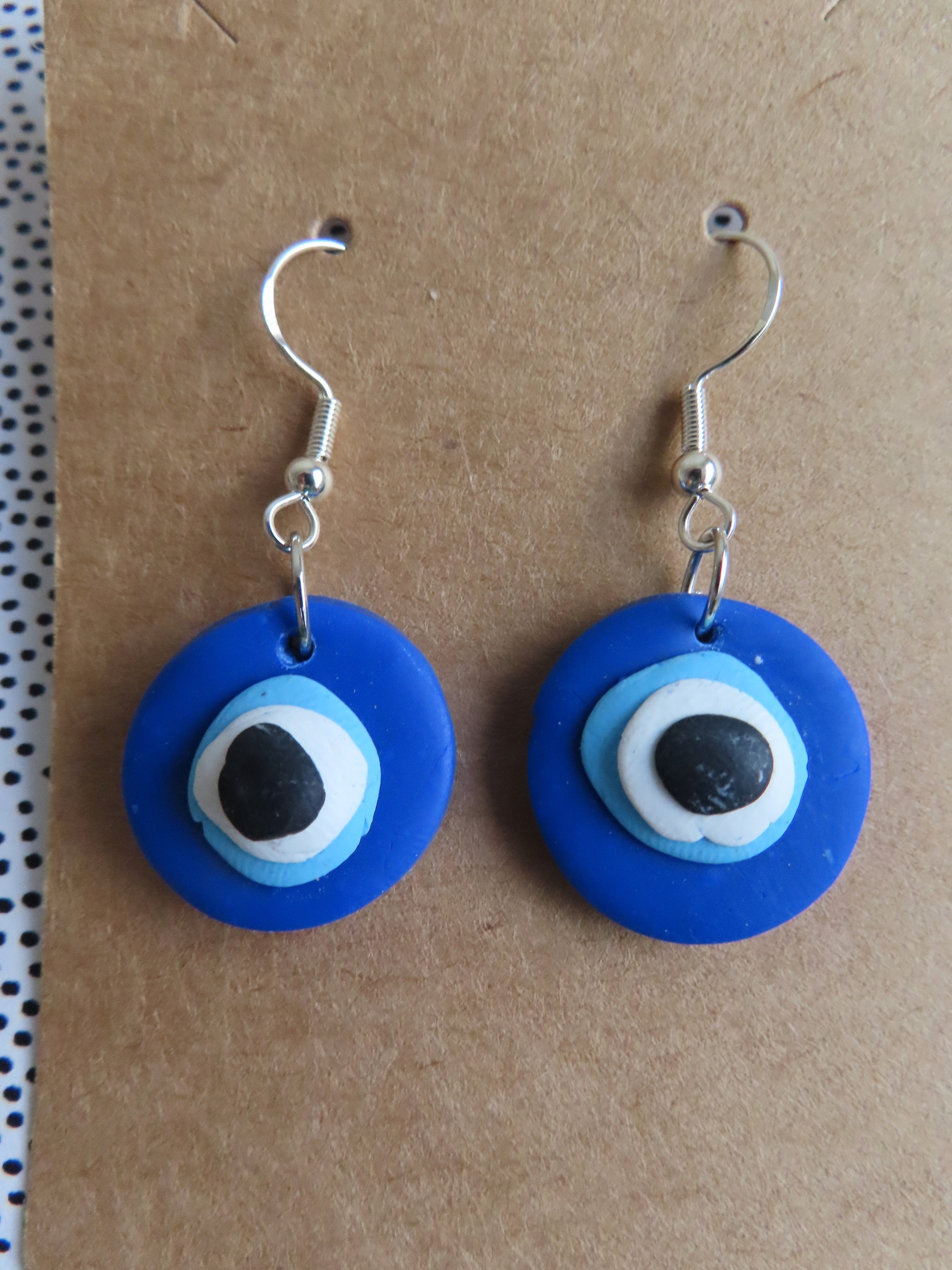 Evil Eye Polymer Clay Earrings Etsy New Zealand