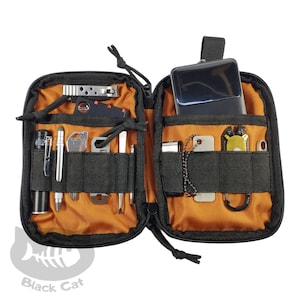 Pochette de rangement EDC, étui pour multi-outils, lampe de poche, couteau pliant, bloc-notes, documents.