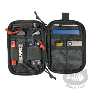 Pochette de rangement EDC, étui pour multi-outils, lampe de poche, couteau pliant, bloc-notes, documents.