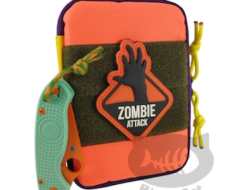 EDC pouch organizer, case for multitool, flashlight, folding knife, notepad, documents.