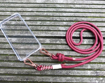 Handykette Phone Necklace aus Segeltau - längenverstellbar und austauschbar - Handyhülle Phone Case zum Umhängen