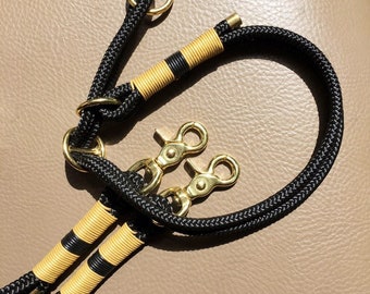 Set Halsband und Leine für den Hund PPM-Seil Tauhalsband und Tauleine mit Leder Takelung
