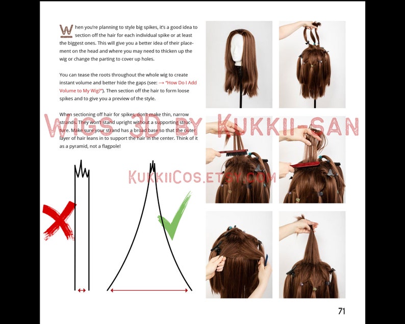 Wigs 3D by Kukkii-san: Tutorial E-Book Cosplay Wig Styling Beginners and Intermediate image 9