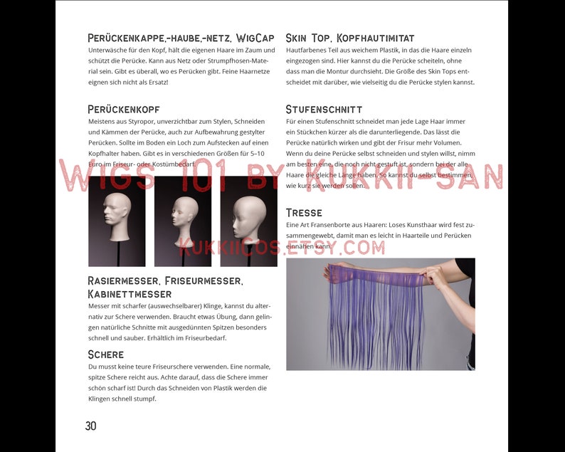 Perücken 1x1 Perücken hoch 2 von Kukkii-san Deutsch / German 2x Tutorial E-Book Cosplay Wig Beginners Guide Ponytail Wig Styling image 8