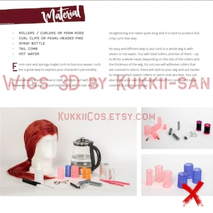 Wigs 3D by Kukkii-san: Tutorial E-Book Cosplay Wig Styling Beginners and Intermediate image 6